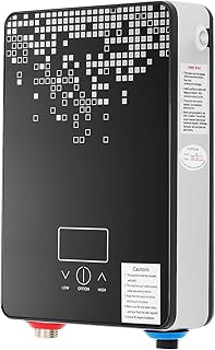 3in1 Elektronischer Durchlauferhitzer Einstellbar 6.5KW Druckfest Warmwasserbereit Mit DuschdüseWassertemperatur Bis Zu 55 ℃ Durchlauferhitzer Für Waschtisch Dusche Oder Badewanne 190 x 65 x 285 mm