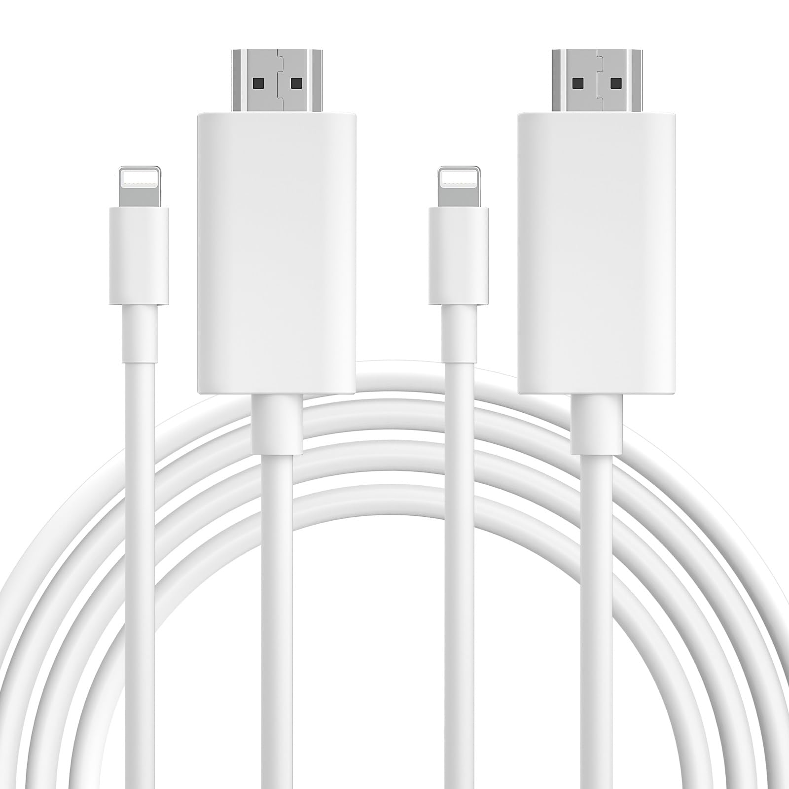 2 Pack [MFi Certified] Lightning to HDMI Cable • HDMI Cable for iPhone to TV • Compatible with iPhone14, 13, 12, 11 to TV Output • Just Plug and Play 6.6FT