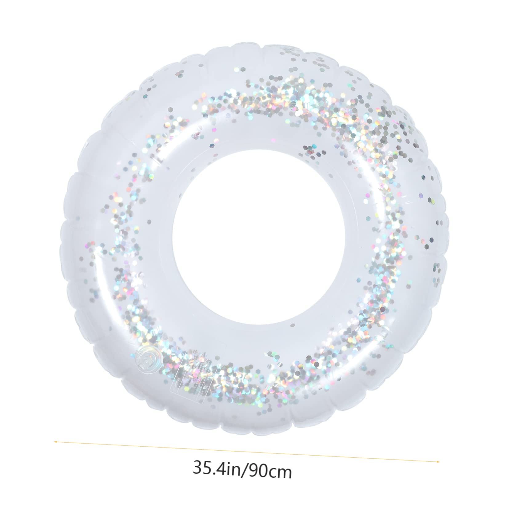 BESTonZON Inflatable Swimming Ring in 90cm Sequins Pool Float Canopy for Adults Lightweight PVC Water Party Accessory Random Color