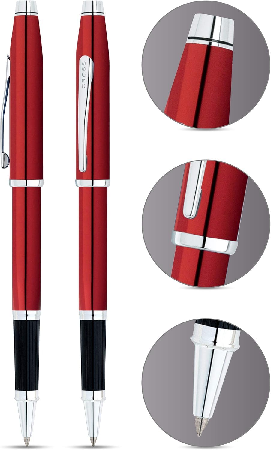 Cross Century II Limited Series - Bolígrafo roller de tinta de gel selectip color rojo rubí metálico perlado