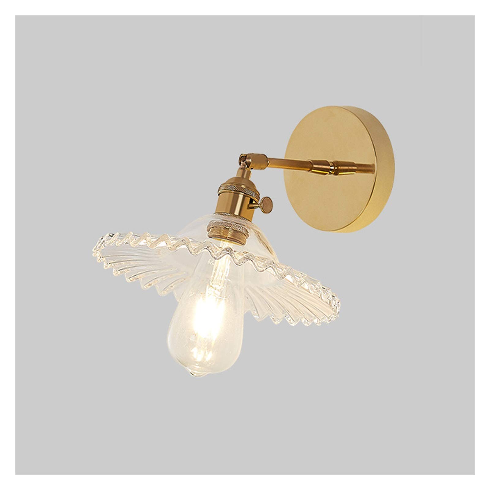 HPTHLY Wall Lamps Compatible With Living Room - Brass Wall Lamp Corridor Aisle Lamp Simple Bedroom Living Room Background Wall Light Wall Sconce Light Fixtu(Clear)