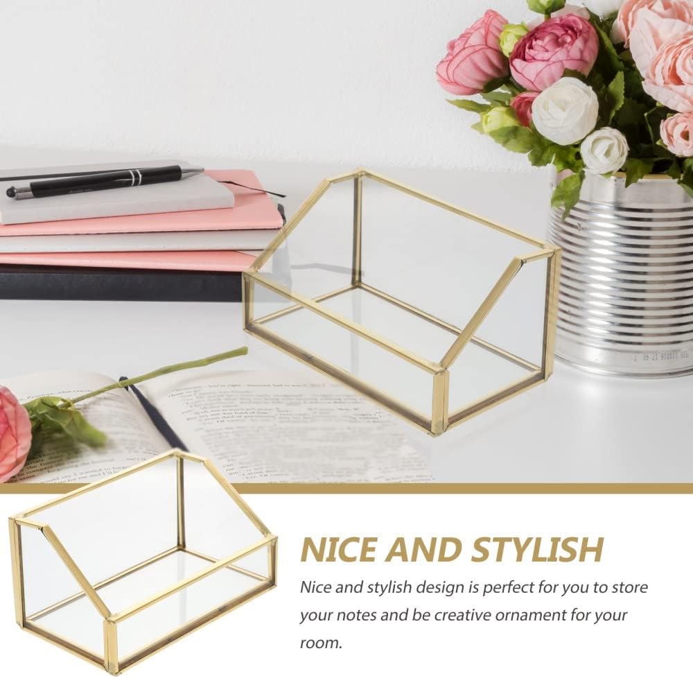 名刺収納ボックス名カードオーガナイザーガラスデスクトップホルダー