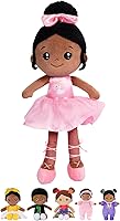 OUOZZZ 13" Soft African American Baby Doll for Girls Boys - Plush Ballerina Rag Doll, Machine Washable Cuddle Buddy First Toddler Toy