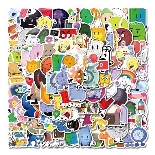 110pcs BFDI Cute Stickers Vinyl Waterproof Decals for Adult for Water Bottle Laptop Luggage Snowboard Guitar Scrapbook Phone Animals Party Stickers