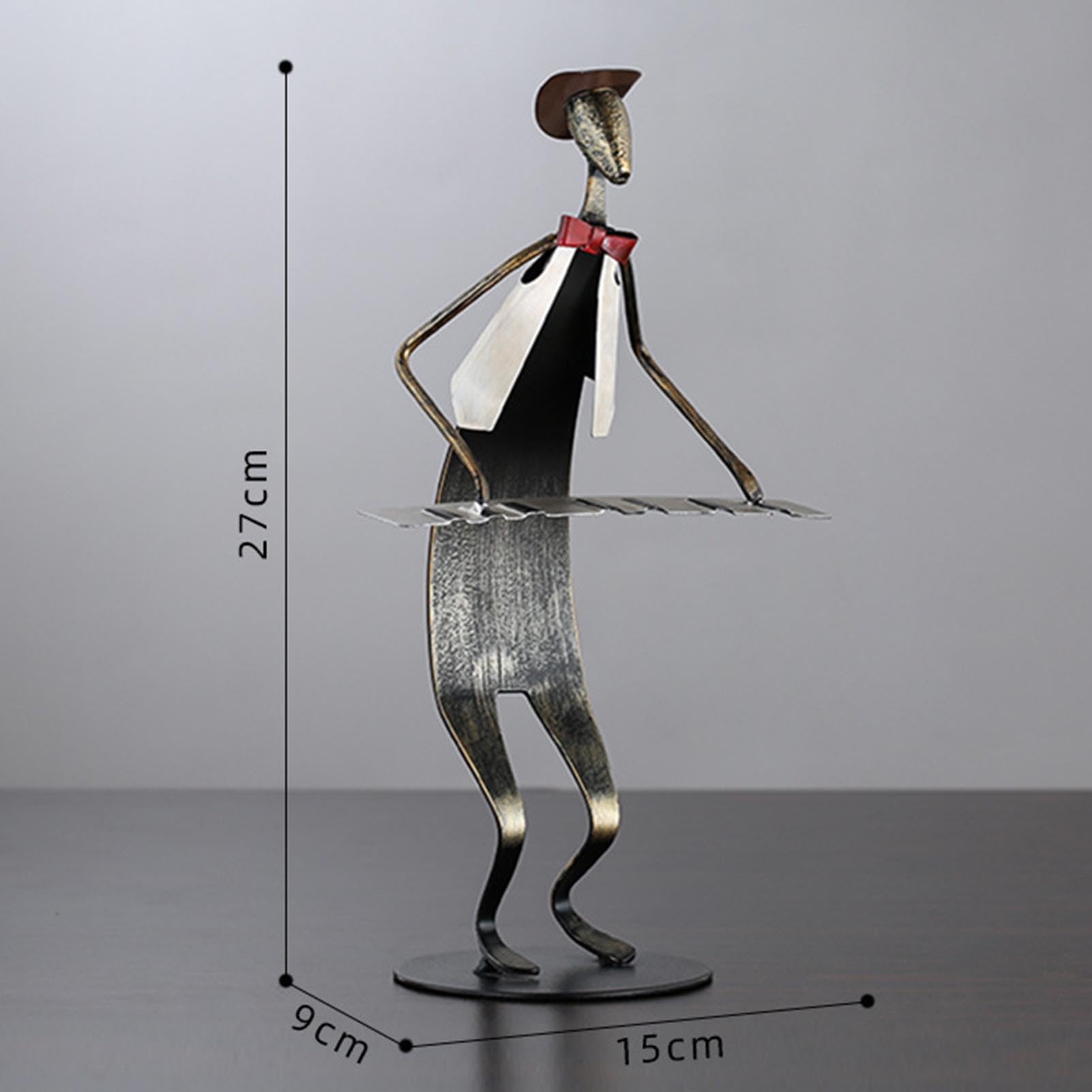 Figurka fortepianu stabilna podstawa elegancka dekoracyjna metalowa statuetka muzyczna ozdoba półka na biurko szafka na wino