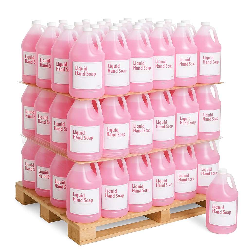 Pallet of 64 Jugs Commercial Hand Soap 1-Gallon 128 oz Liquid Hand Wash Refill Gentle Formula with Rich