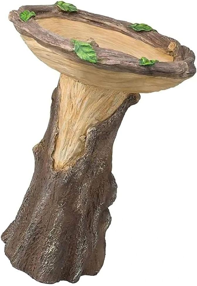 Resin Bird Bath Ornaments,Fairy Garden Birdbath Garden Ornaments with Miniature Fairy House.