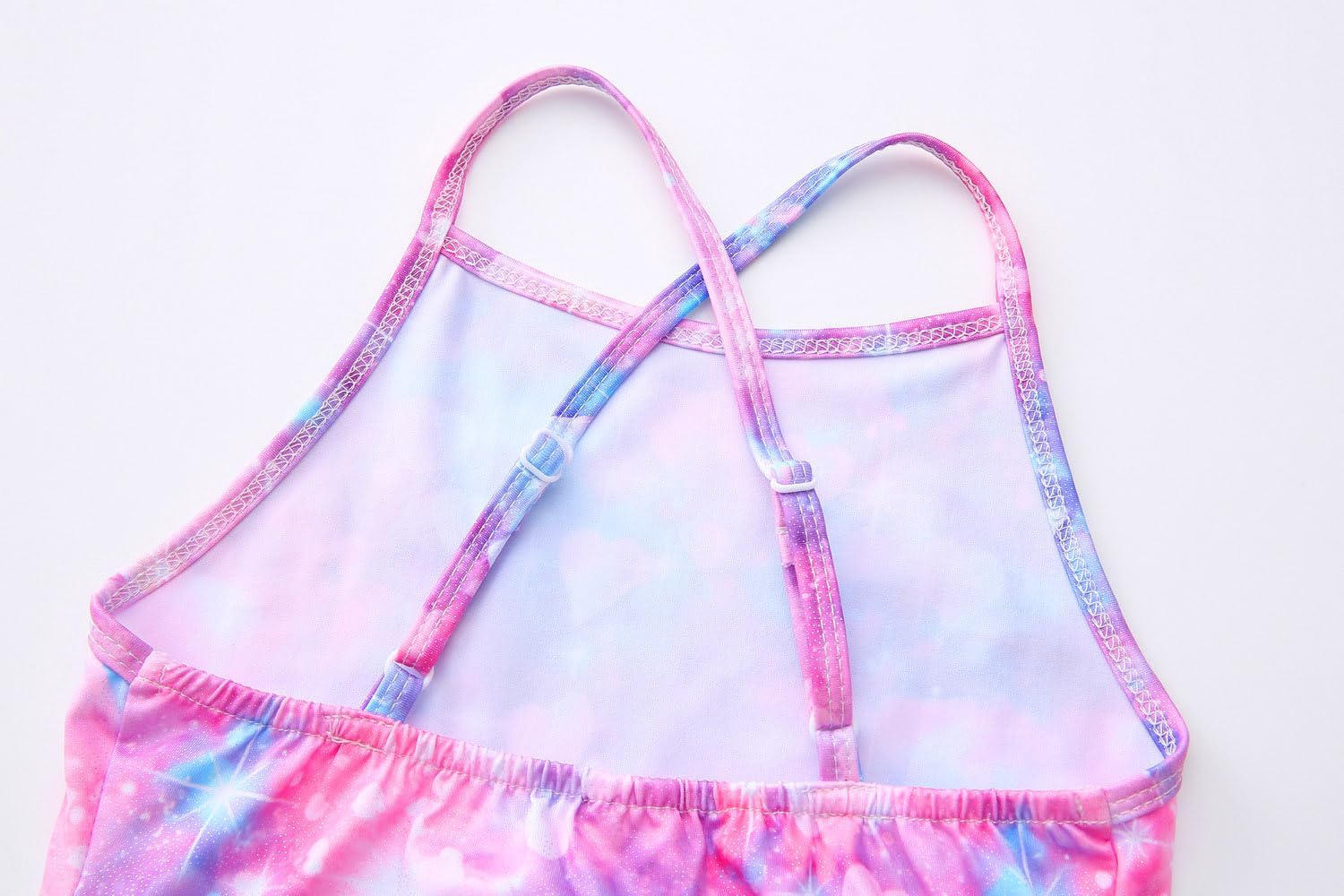 KSK KAISHEK Girls' Sparkle One-Piece Swimsuit 4-12Y Adjustable Crossback Straps Shimmer Bathing Suit for Beach Pool - Image 7