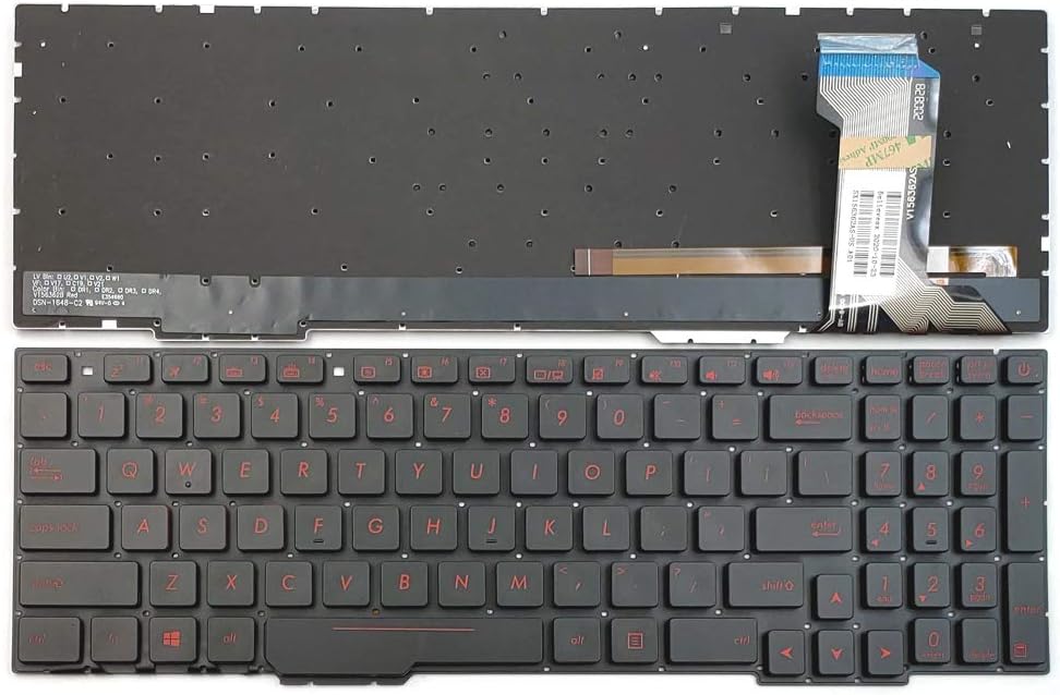 Replacement Backlit Keyboard for Asus ROG Strix GL553VD GL553VD-DS71 GL553VE GL553VE-DS74 GL753VD GL753-DS71 GL753VE GL753VE-DS74 GL753VE-IS74 GL753VE-RS71 GL753VW