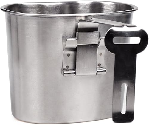 Miniatura 9 de Goetland Botella de agua de acero inoxidable WWII US Army Canteen Water Bottler Military Canteen Kit 1QT con 0.5QT Cup Nylon Pouch G.I.