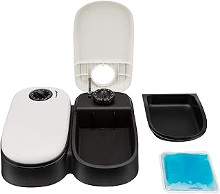 Trixie, TX2 - Dispenser Automatico di Cibo, 300 ml, 27 × 7 × 24 cm, Granito/Nero