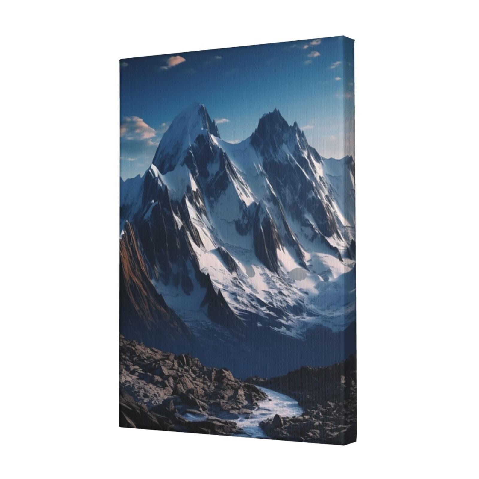 FodPand Melting Snow Mountain Canvas Wall Art for Living Room Wall Decor 12"x18" Modern Artwork Painting Pictures Hanging Canvas Prints Aesthetic Wall Art for Bedroom Bathroom Office Wallart Decor
