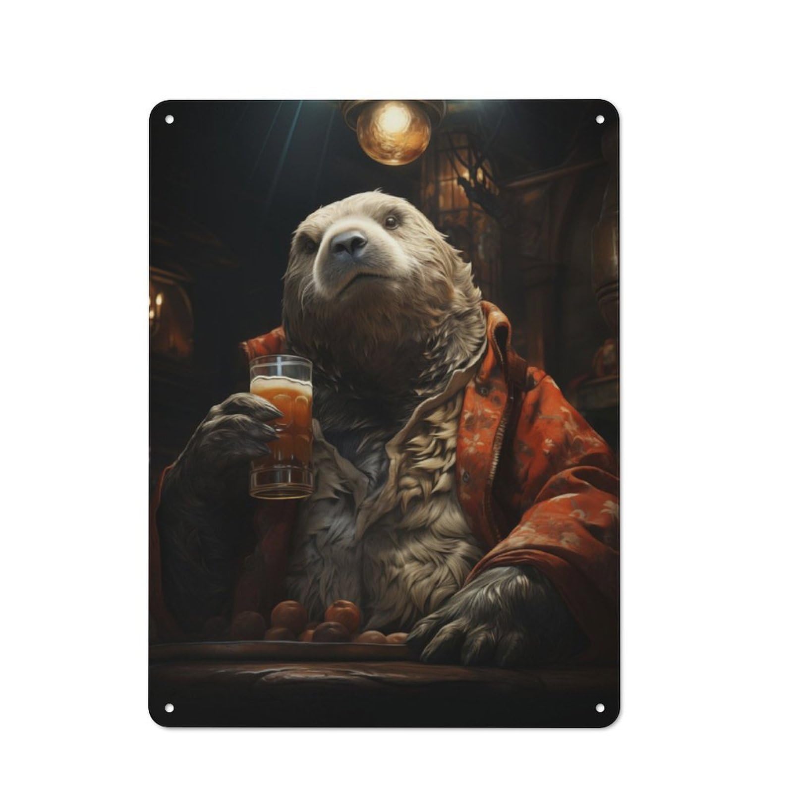 Junmoney Walrus Pub Beer Vintage Tin Sign 40X30cm With For Garage Wall, Suited To People Furnishing A Garage