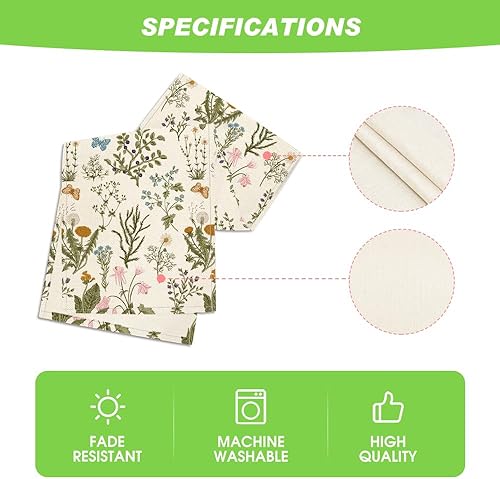 Miniatura 5 de Artoid Mode Camino de mesa floral de primavera con diseño de flores silvestres y mariposas, para verano, cocina, comedor, decoración para el hogar,