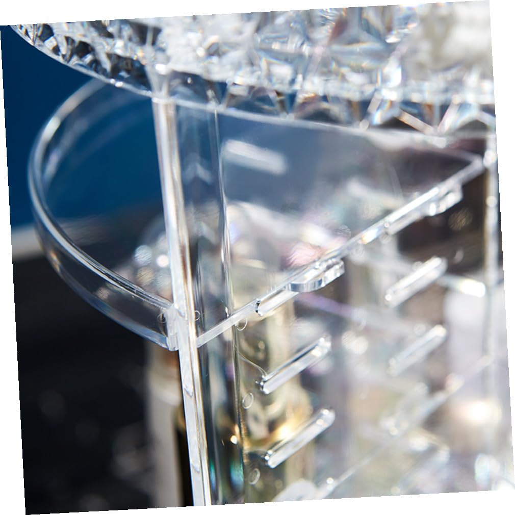 360grado Acrylic Cosmetic Storage Box Con Stand Rotante Gradi Organizer Per Make-up Con Design Diamante Per Vanity Bagno e Ufficio