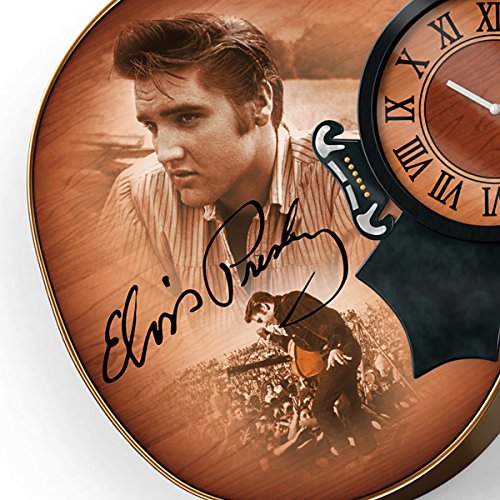 The Bradford Exchange Elvis Presley Guitar Wall Clock with Three Elvis