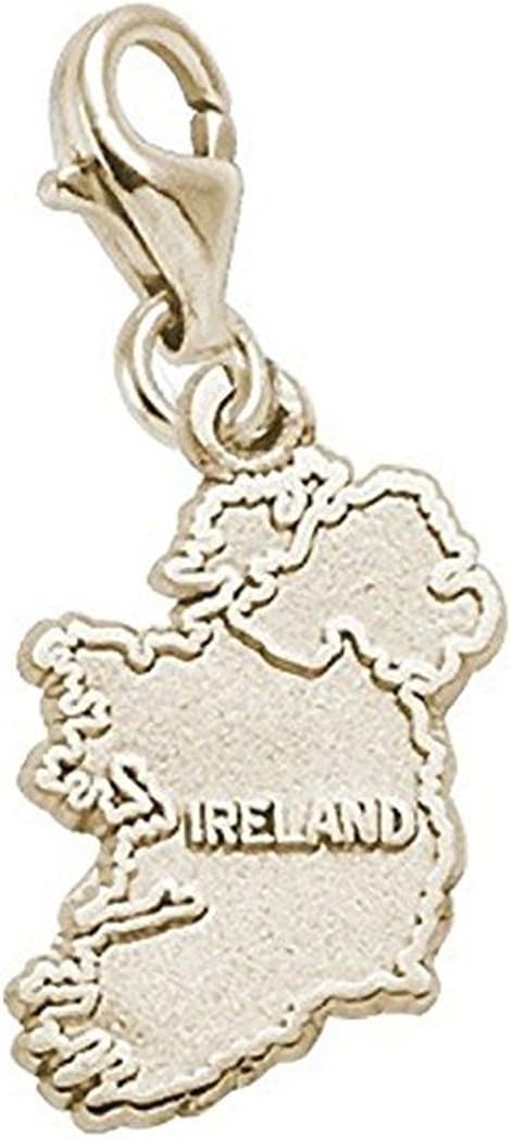 Ireland Charm With Lobster Claw Clasp, Charms for Bracelets and Necklaces