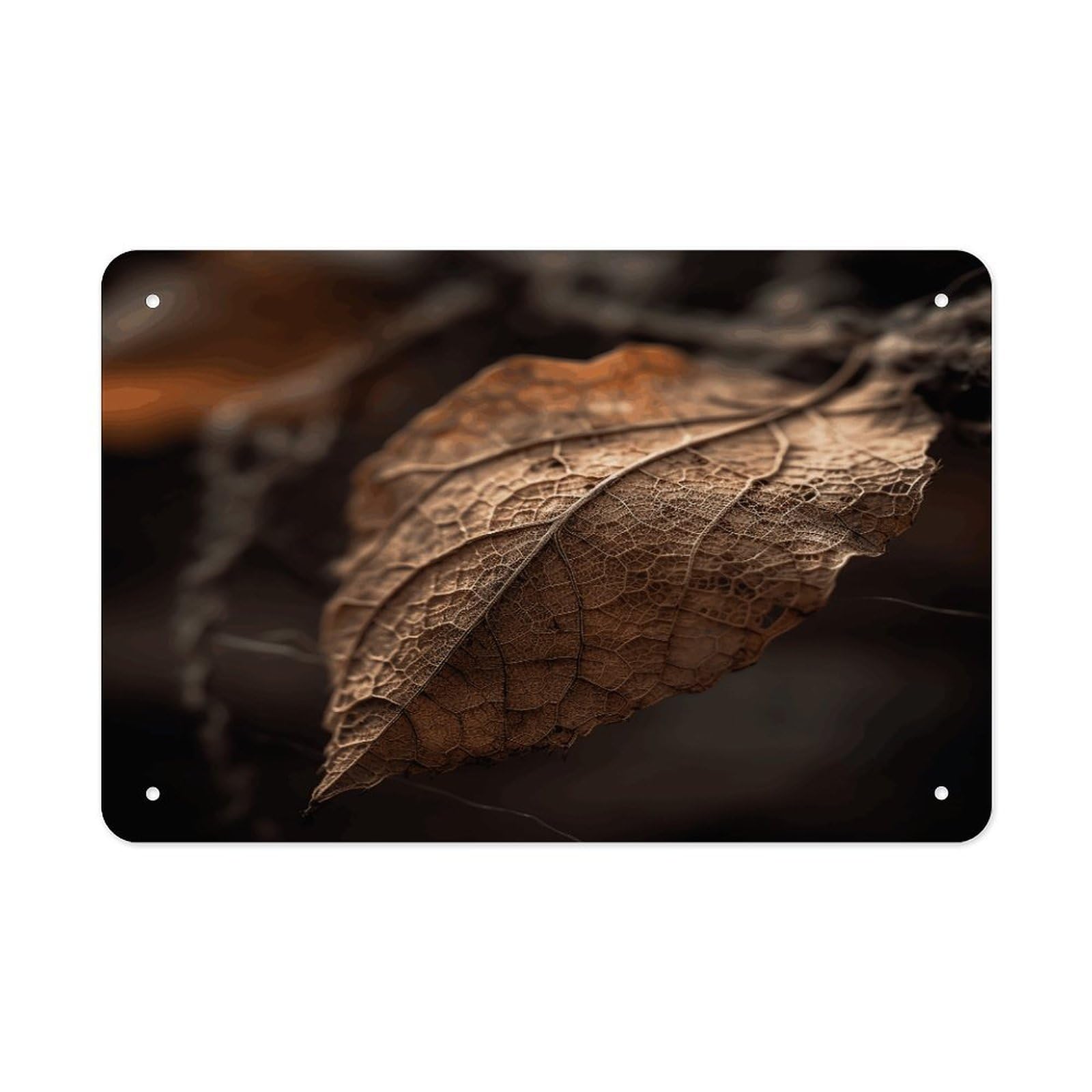 Fodpand Style Dry Leaves Wall Art Metal Signs Tin Sign