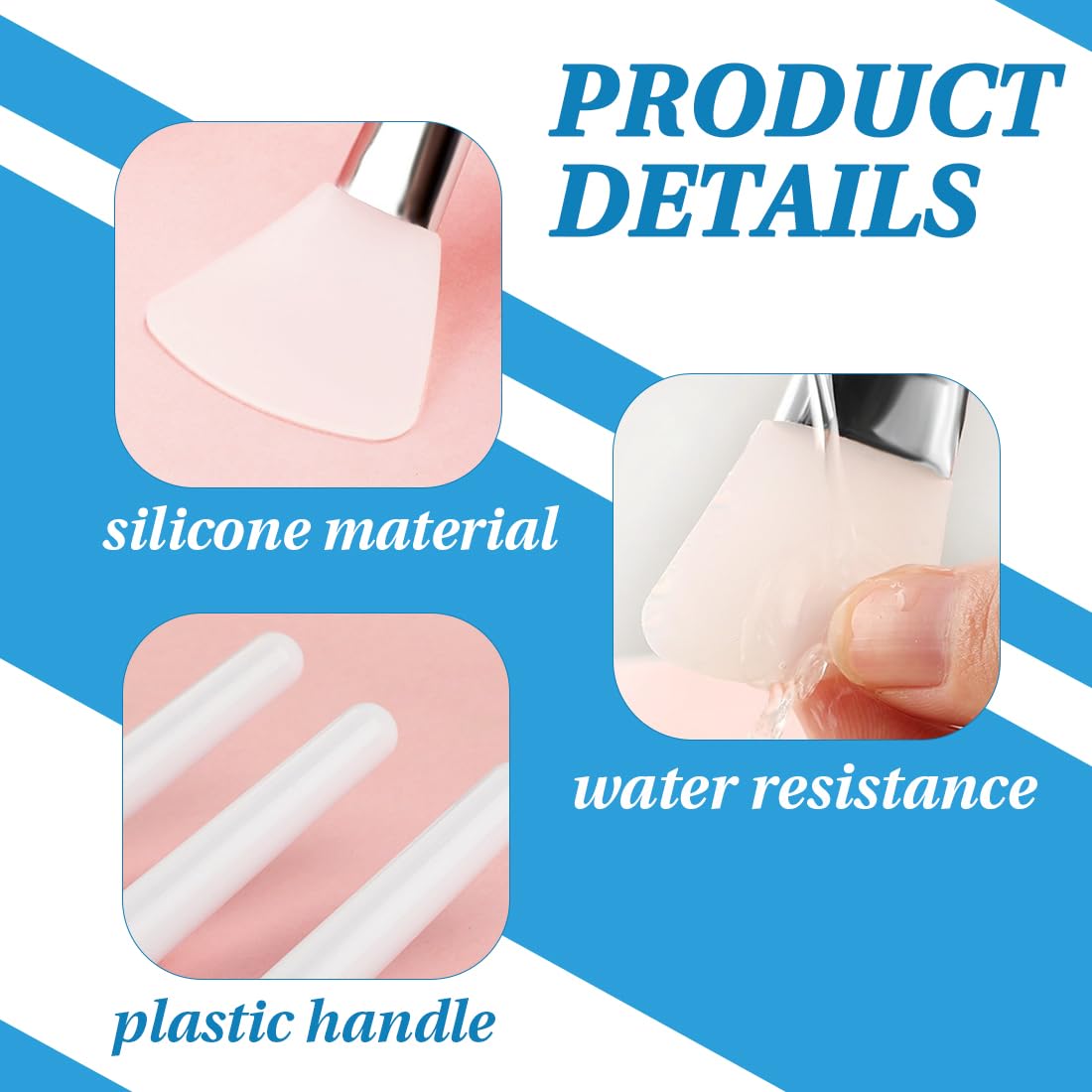 Set di 4 Pennelli per Maschere, Pennello per Maschere in Silicone, Adatto per Maschere, Maschere per Occhi, Sieri, Maschere Detergenti o Prodotti di Cura della Pelle Fai da Te