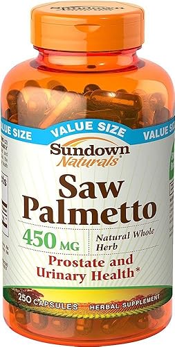 Sundown Saw Palmetto Cápsulas de 450mg 250EA, paquete de de 12, 12