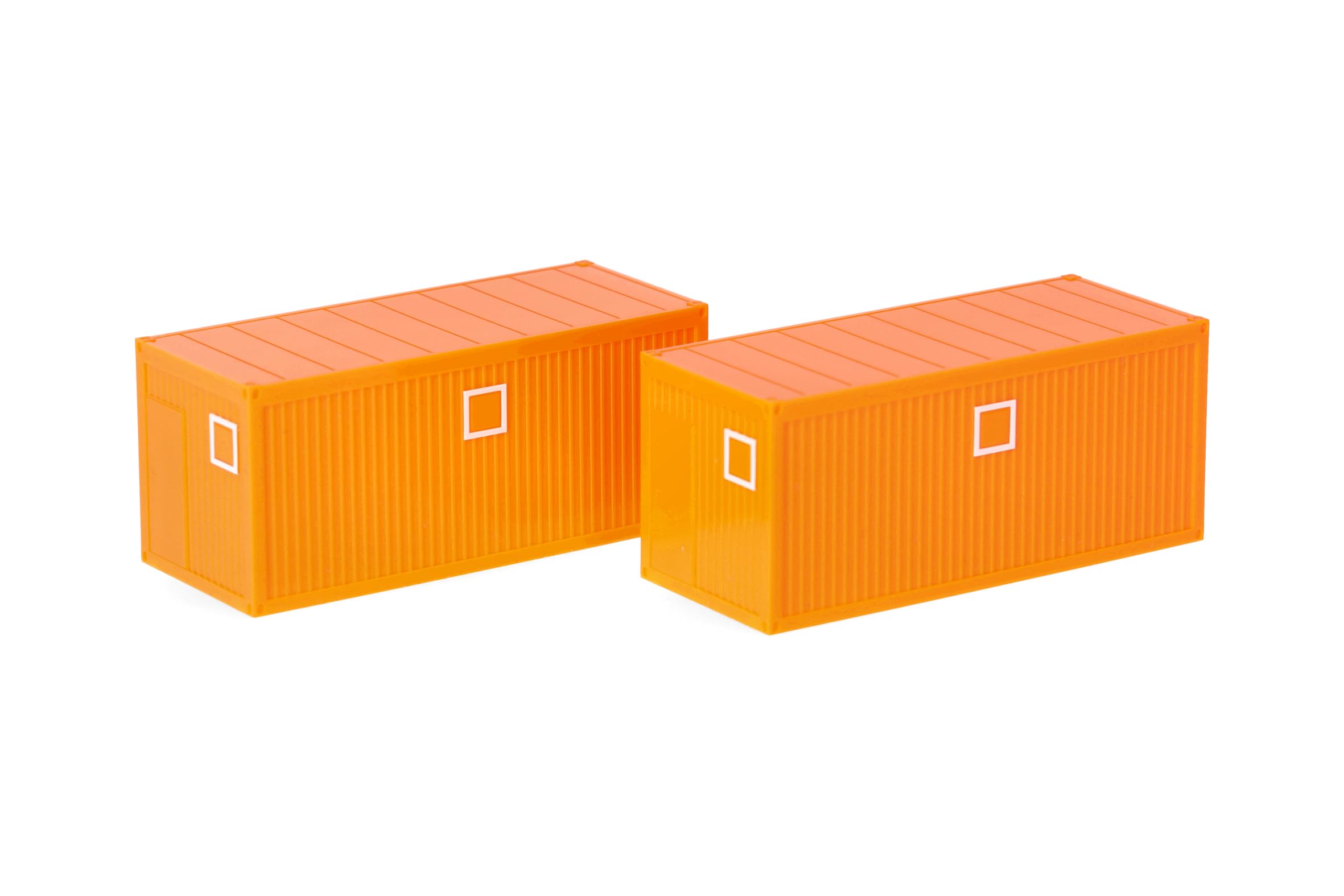 Herpa accessories L2x construction containers, municipal orange, in scale 1:87, miniature model, plastic