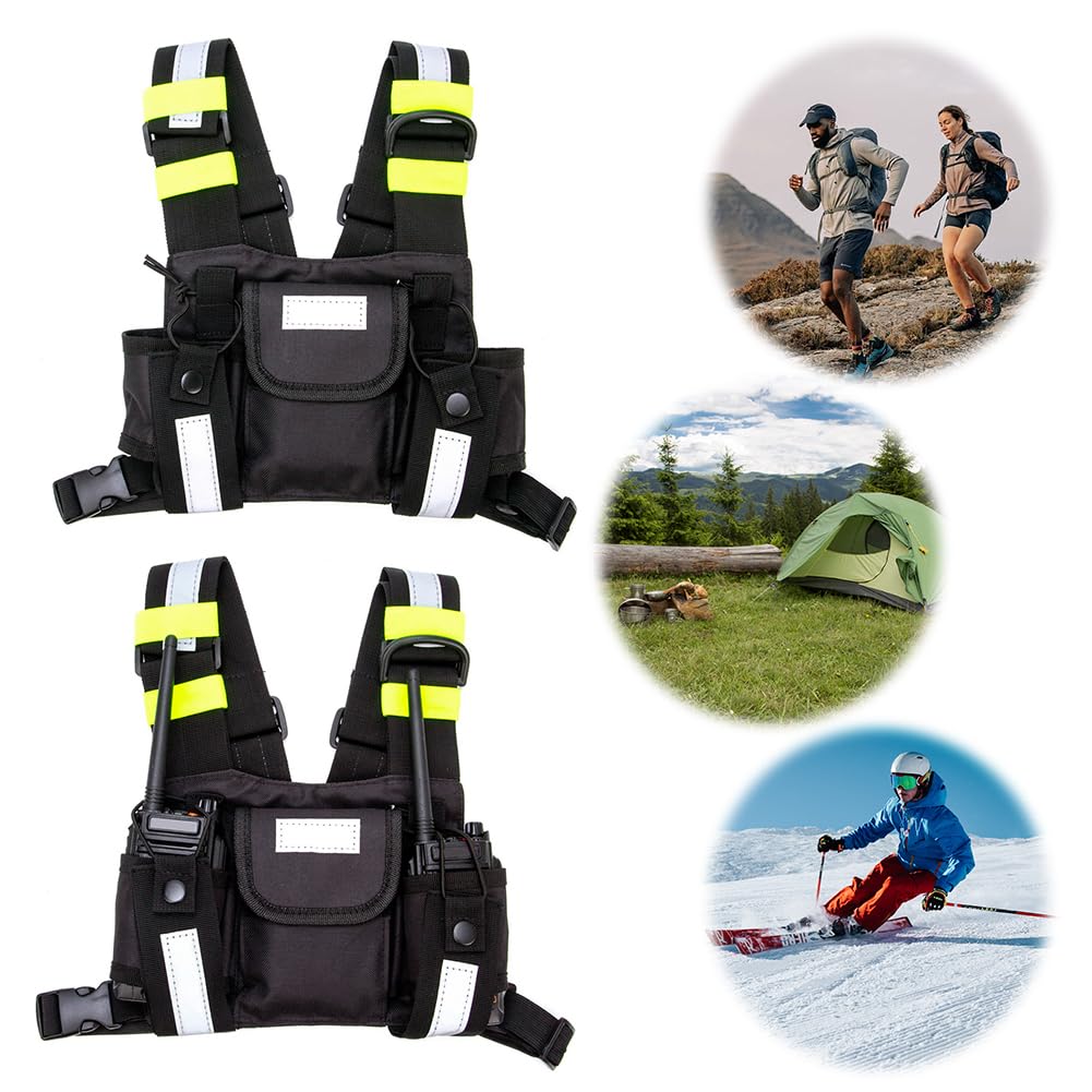 Kamizelka torba na klatkę piersiową z regulowanym paskiem na ramię do Walkie Talkie - kompatybilna z -5R, TYT TH-UV8000D, MD-380