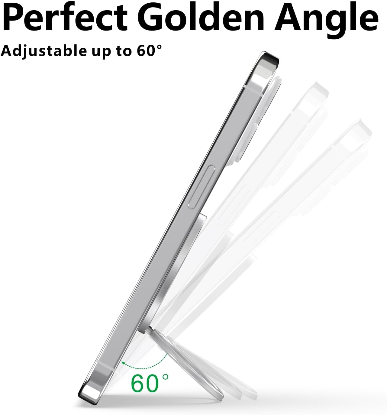 ZXM Magnetic Phone Grip for Magesafe,X7 for Magsafe Ring Stand,Magnetic Cellphone Ring Holder with Kickstand for iPhone 16 Pro Max Plus iPhone 15 14 13 &Huawei,Samsung(Silver) - Image 8