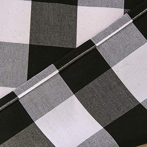 Annlaite Buffalo Checker Farmhouse Thermal Insulated Energy Saving Window Curtain Valance For Living Room/Bedroom/Kitchen Rod Pocket Valance 52 By 18 Inch Black #TOP7