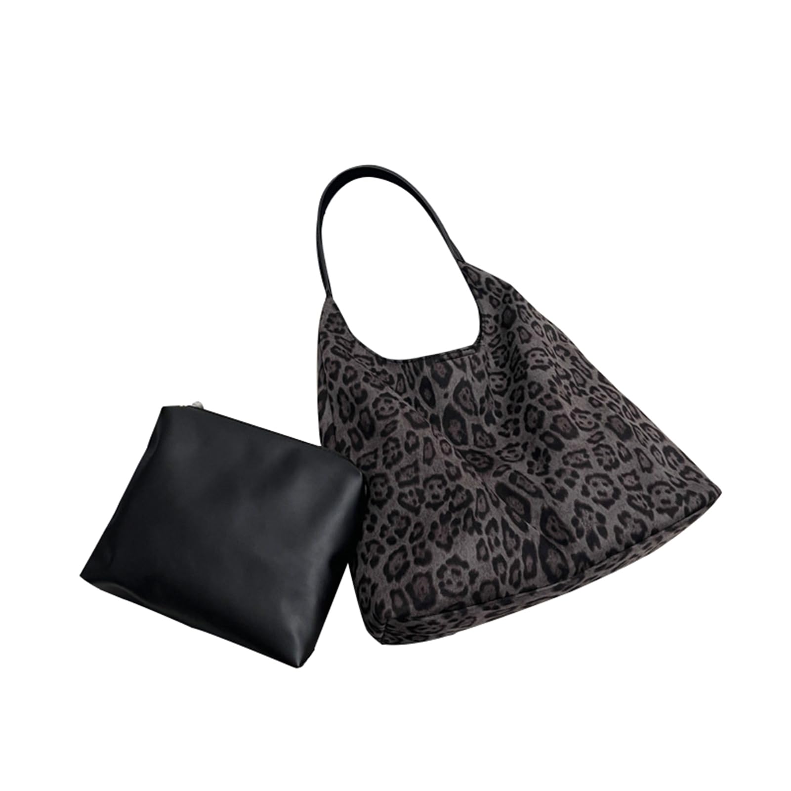 Suede Hobo Purse for Women Trendy Slouchy Shoulder Bag 2Pcs Set