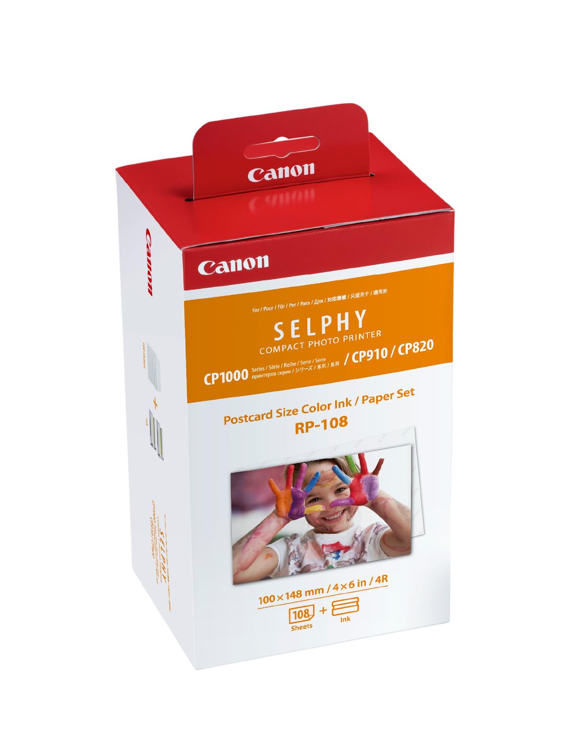 Canon SELPHY RP-108 Set di Cartucce e Carta per Stampante - Confezione con Inchiostro (2 Cartucce Originali) e 108 Fogli (100 x 148mm)