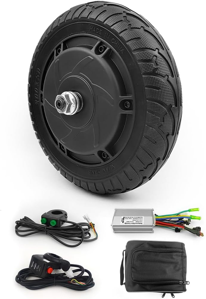 36V 350W Scooter Conversion Kit 8 Inch Brushless Huv Motor Kit for Kick Scooter DIY Trikke Speed Can Be 30KM/H