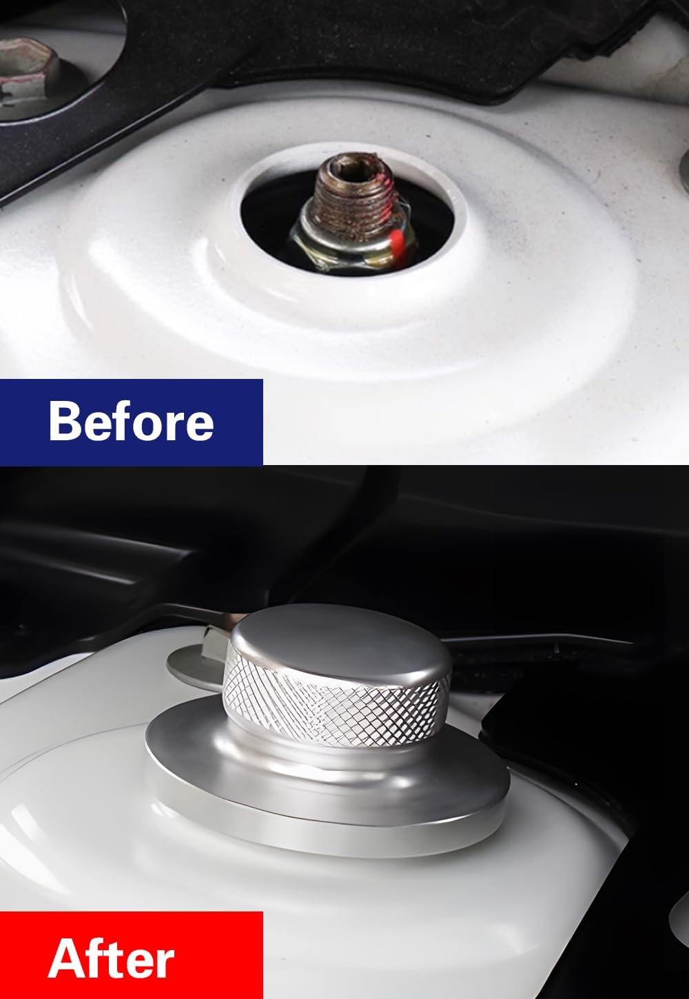 Car Accessories Fit for ALTIMA 2024 2023 2022 2021 2020 2019 Automotive Shock Absorber Protective Shield Cover ABS (Silver) 2 PCS