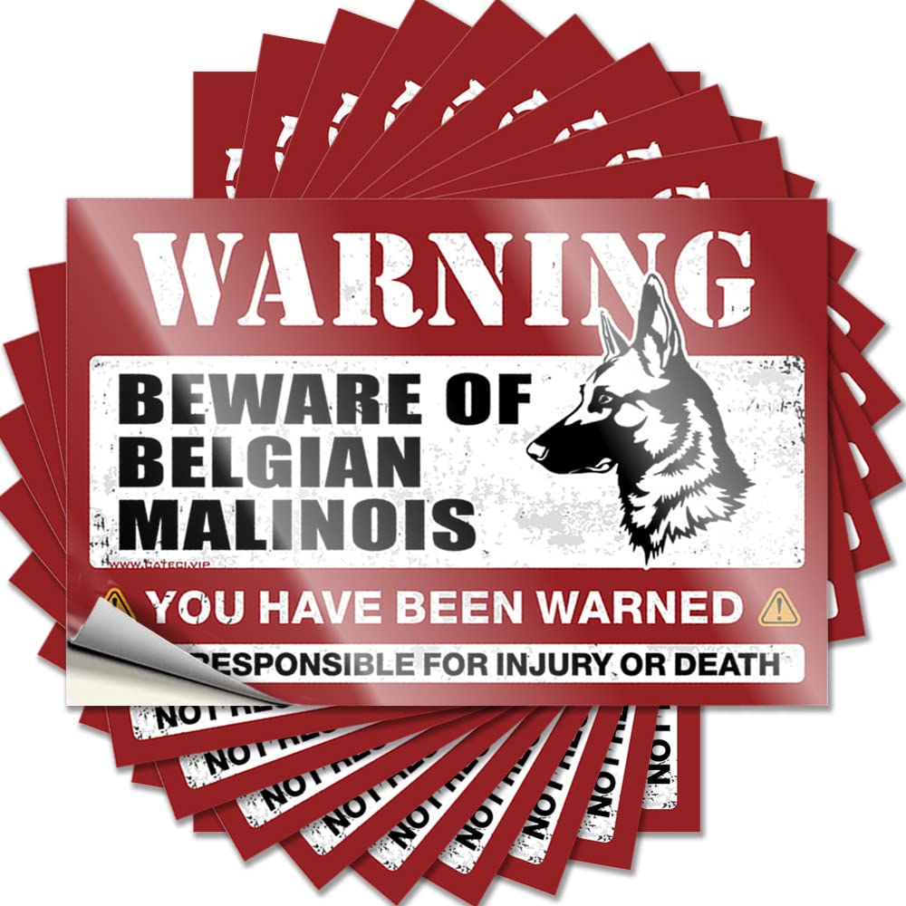 Fzfn Colour Bumper Home Decor Accessories Peel And Stick - Beware Of Belgian Malinois Bumper Mini Waterproof Vinyl For Colorful(12X18cm)