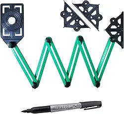 Régua Multi Ângulo para Marcação de Furo em Piso Azulejos e Porcelanato + Marcador Preto