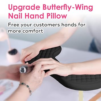 Arm Rest for Nails,U-shaped Manicure Nail Hand Rest Pillow Cushion,Foldable PU Leather Nail Tech Arm Rest for Nails Tech,Foot Hand Rest (Black)
