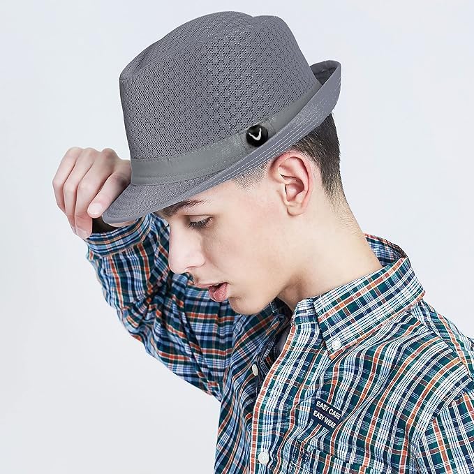 The Hat Depot Light Weight Classic Soft Cool Mesh Crushable Fedora hat - Image 5
