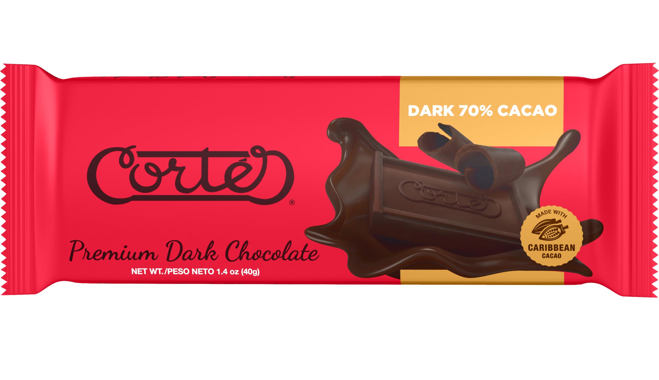 Amazon.com : Cortés Dark Chocolate Bar, 70% Cacao, 1.4 oz, Made