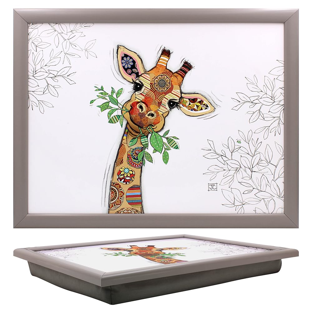 Tamersgifts Cushioned Laptrays Lap Tray TV Dinner Bean Bag Padded Cushion Gift (Giraffe Lap tray)