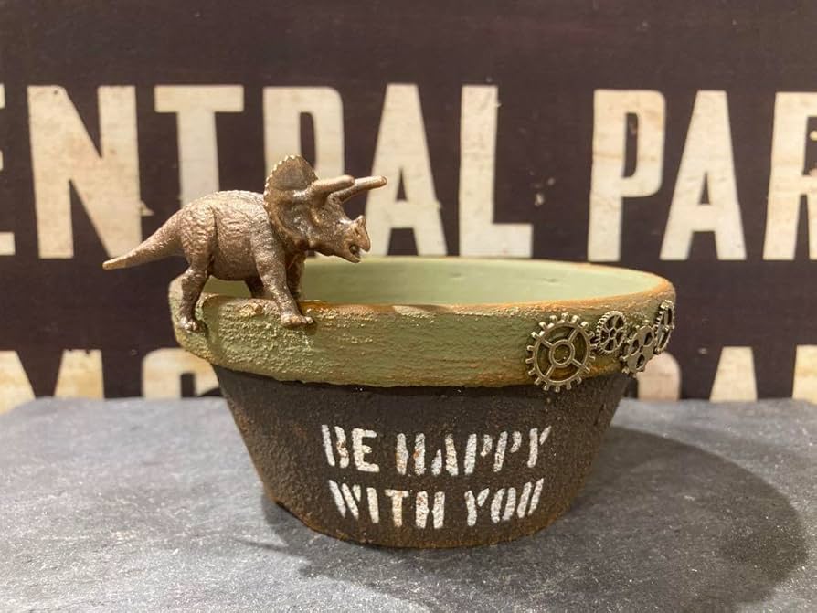 【517】リメイク鉢☆デコパージュ鉢　ぽってり約４号＋受け皿12.5cm 517】リメイク鉢☆デコパージュ鉢 ぽってり約4号＋受け皿12.5