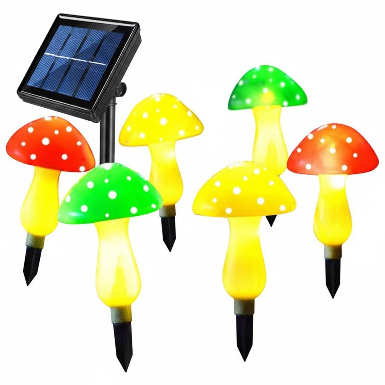 Waterproof Solar Fungus-Shaped Lights Auto On/deactivated Fungus-Shaped Garden Stake Lights for Flower Bed, Lawn, Patio, Multicolor, 6 PCS-picture-18
