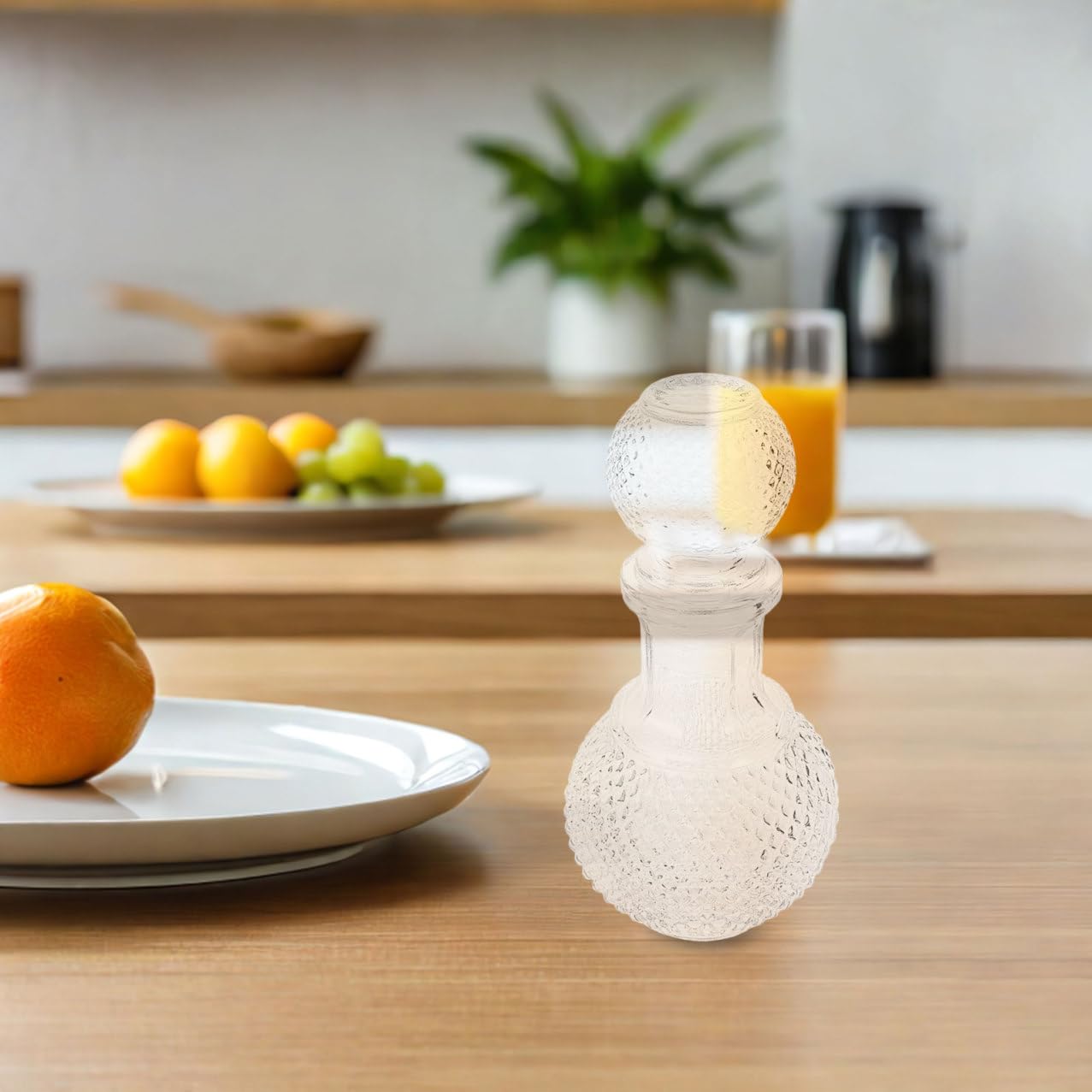 LIFKOME 2 pezzi Decanter in Vetro Trasparente per Whisky e Vino Bottiglie Spesse per Bar Ristorante e Casa Design Creativo Elegante per Conservare e Aromatizzare Liquori