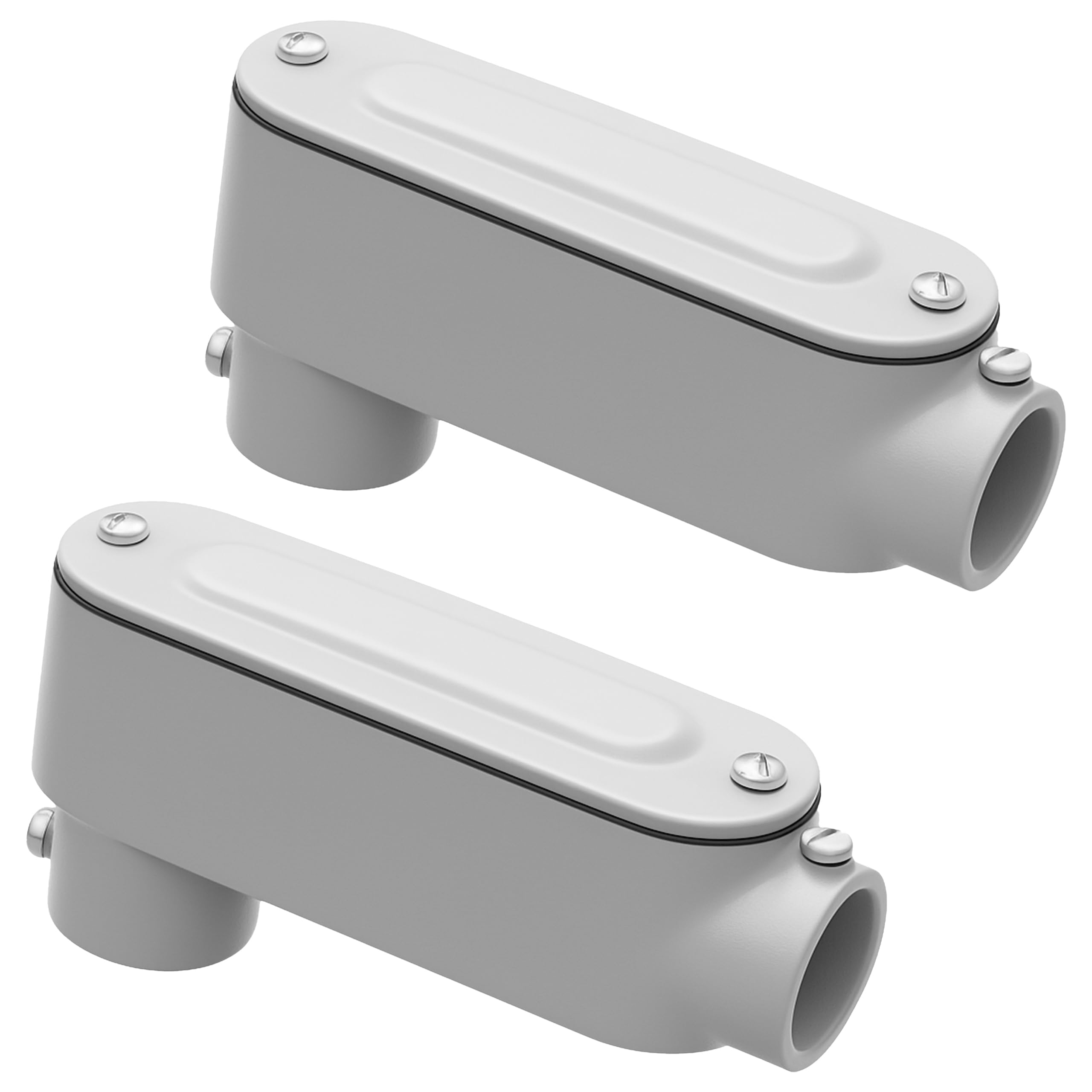 OHLECTRIC Heavy Duty Aluminum EMT Set Screw Conduit Body (LB-Type - 1¼”) Service Entrance Elbow Conduit Bodies, Durable Conduit Fitting, Rustproof, Cover & Gasket Included Conduit Body Fitting (2-Pk)-image-37