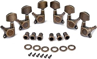 Alnicov Guitar Machine Heads String Tuning Pegs Tuner 3R3L for Acoustic or Electric Guitar Bronze