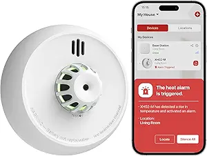 X-Sense Smart Heat Alarm XH02-M with 10-Year Sealed Battery, SBS50 Base Station Required, Model XH02-M, 1-Pack