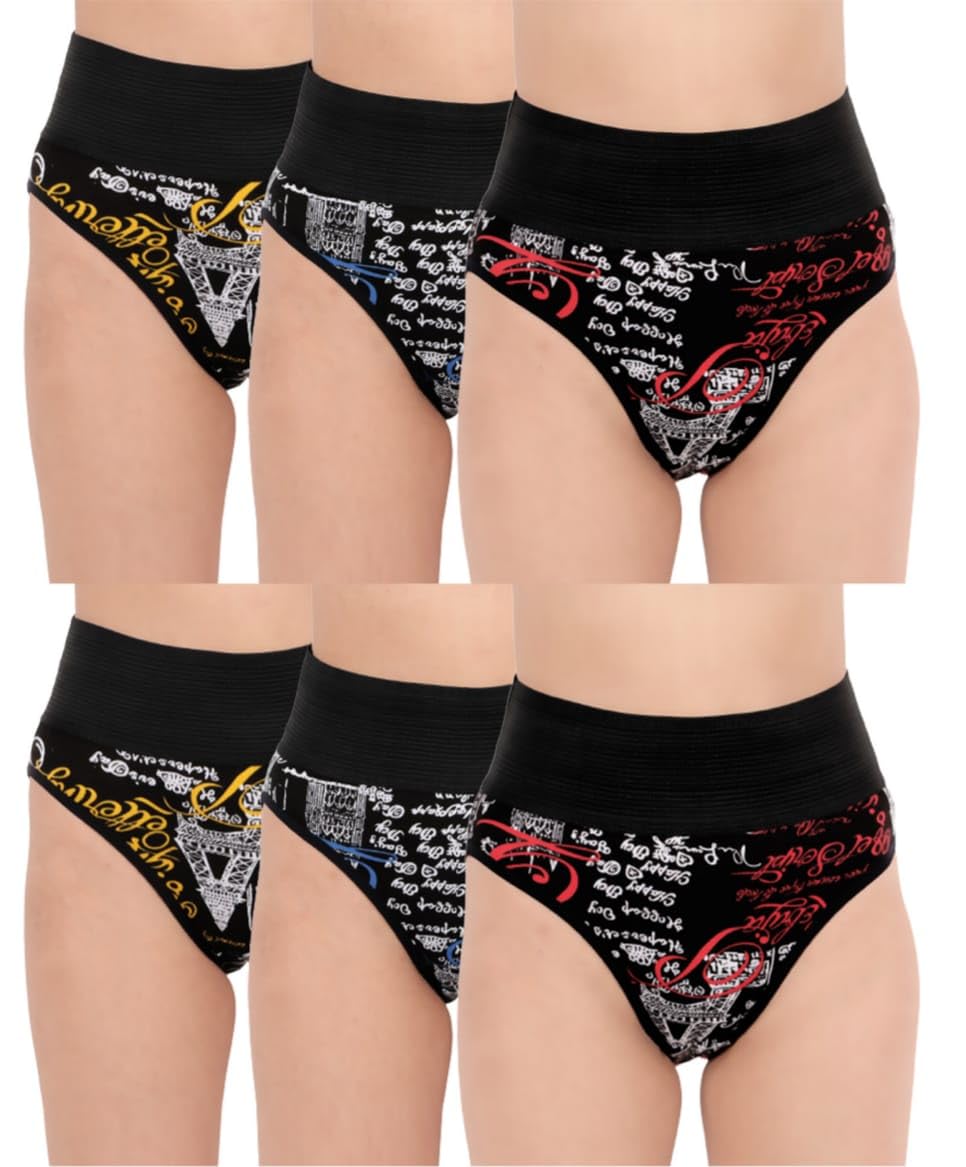Women Girls Ladies Briefs Hipster Panties Body Shaper Tummy Tucker Panty (Pack of 6)-image-8