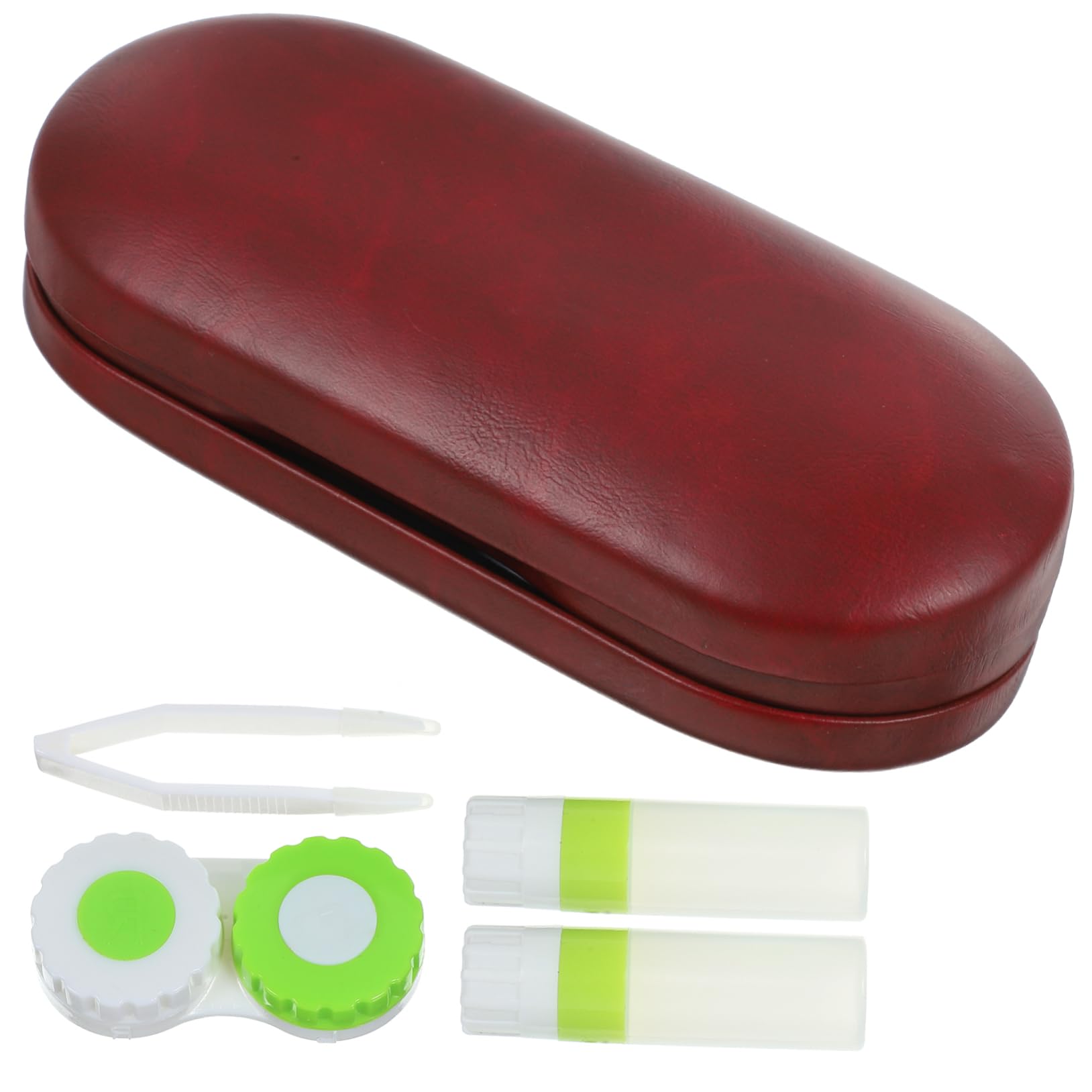 PACKOVE 2 Set Custodia Per Gli Occhiali Contenitore Per Occhiali Organizer Per Il Trasporto Degli Occhiali Astuccio Custodia Per Lenti a Contatto Da Esterno Rosso Vello Fine