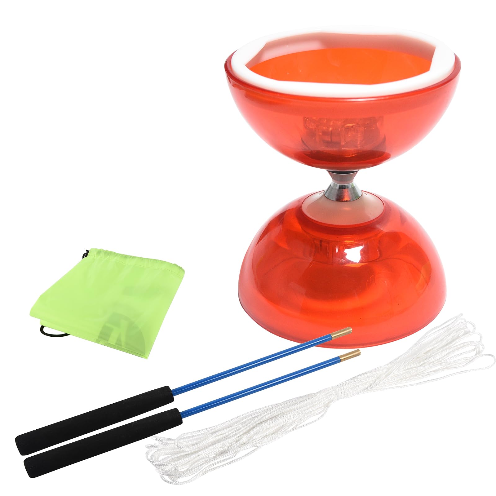 SagaSave Dreifachlager-Yoyo Diabolo Spielzeug mit professioneller Stange, langlebige transparente Becher