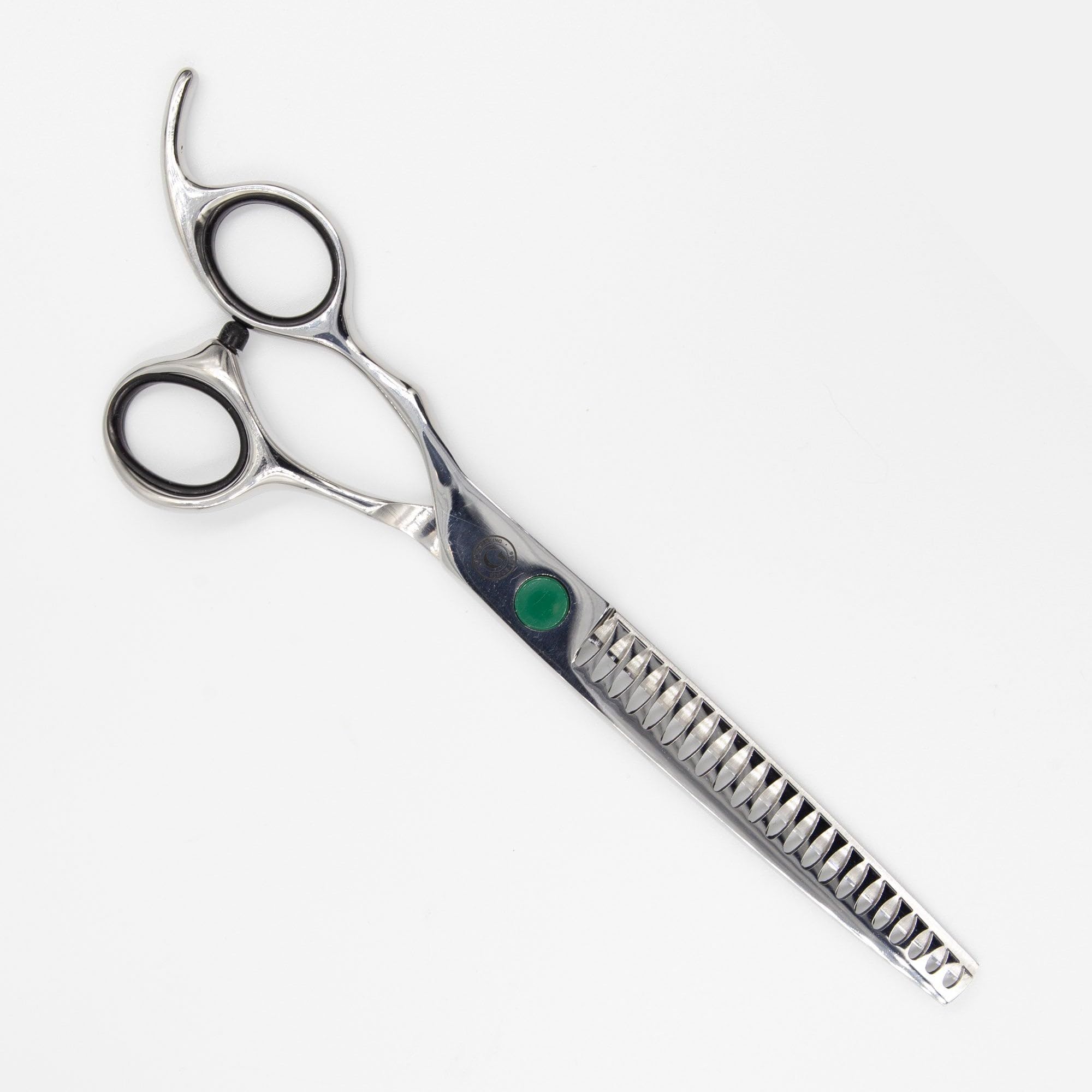 Groomers Silver Simply G 7" Left-Handed 21T Chunker Professional Dog Grooming Scissors - Heavy Duty Stainless Steel