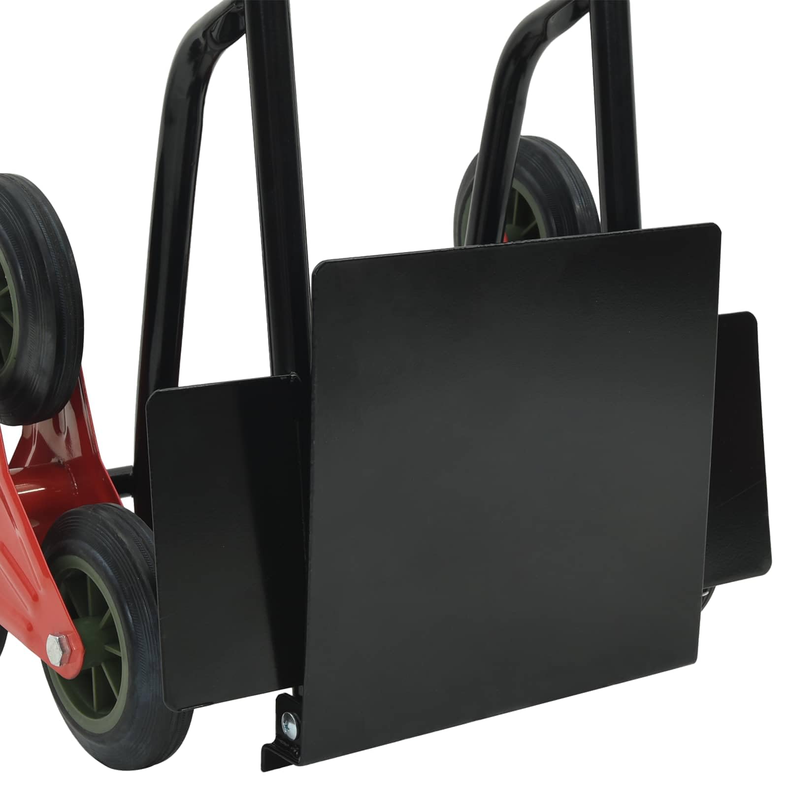 Handwagen aus Stahl schwarz und rot 64,5 x 49,5 x 114 cm ausziehbar zusammenklappbar für Transportwagen und Plattformwagen im Innen- und Außenbereich