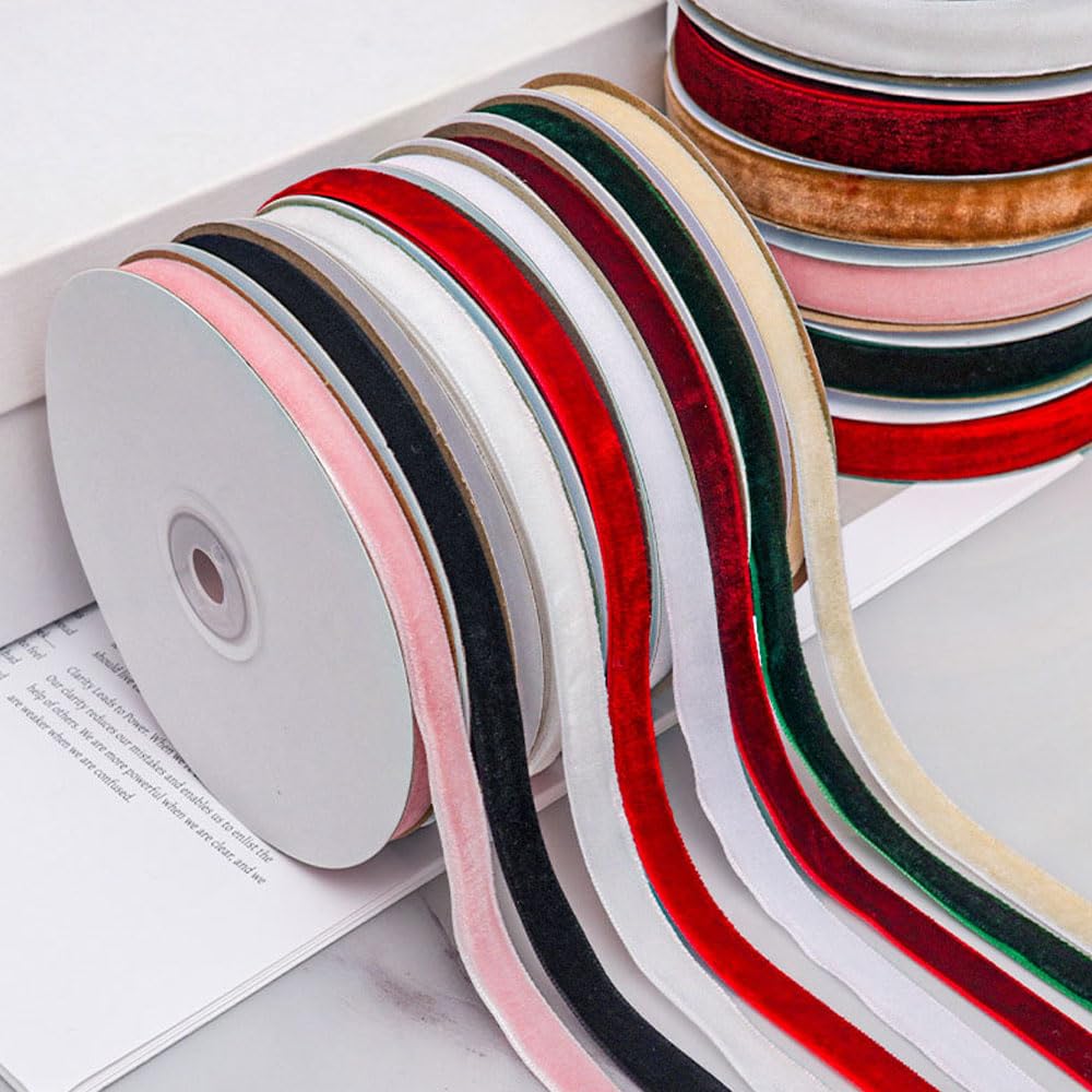 2 Rollos Cinta Raso Tela De Terciopelo Boda CumpleañOs DíA San ValentíN Cintas Decorativas Manualidades Envolver Regalo-2B